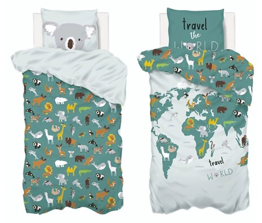 Lullaby Világtérkép Gyerek Ágyneműhuzat Szett részletfotó