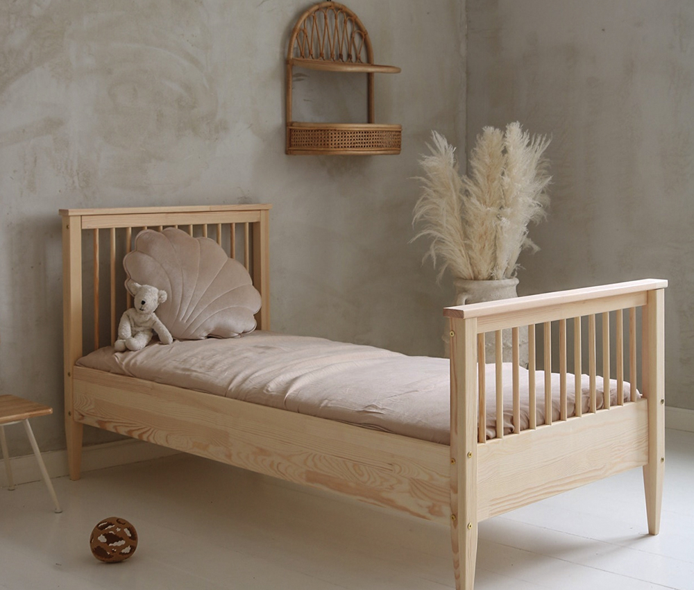 Luloo BOHO RUNGS skandináv gyerekágy natúr fából 190x90 cm
