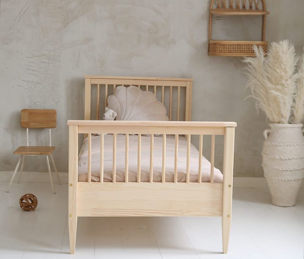 Luloo BOHO RUNGS natúr gyerekágy kétféle magasságú fejvéggel