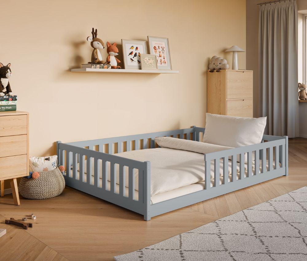 Lano Mati szürke Montessori gyerekágy 140x200