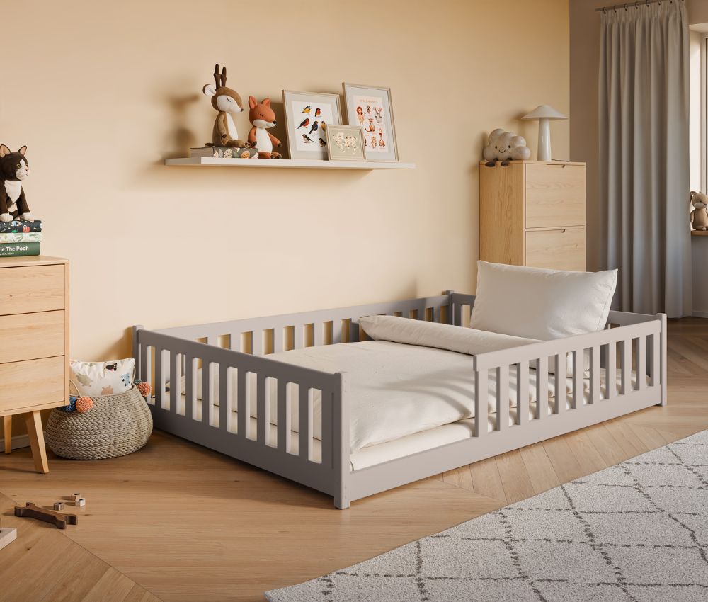 Lano Mati kasmír szürke Montessori gyerekágy 140x200
