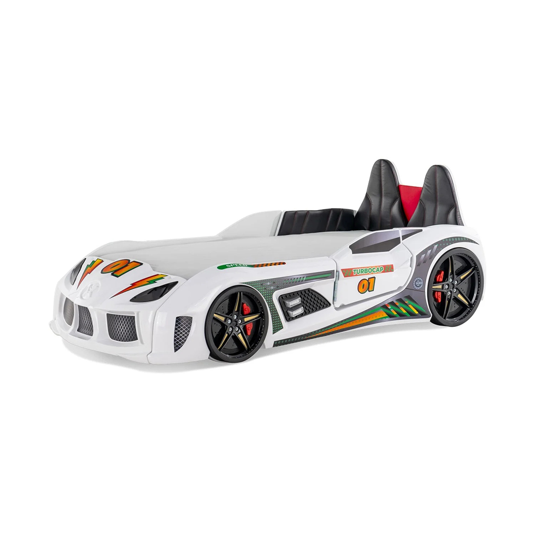 Caploonba Turbo Car Fehér Autóságy (90x190 cm)
