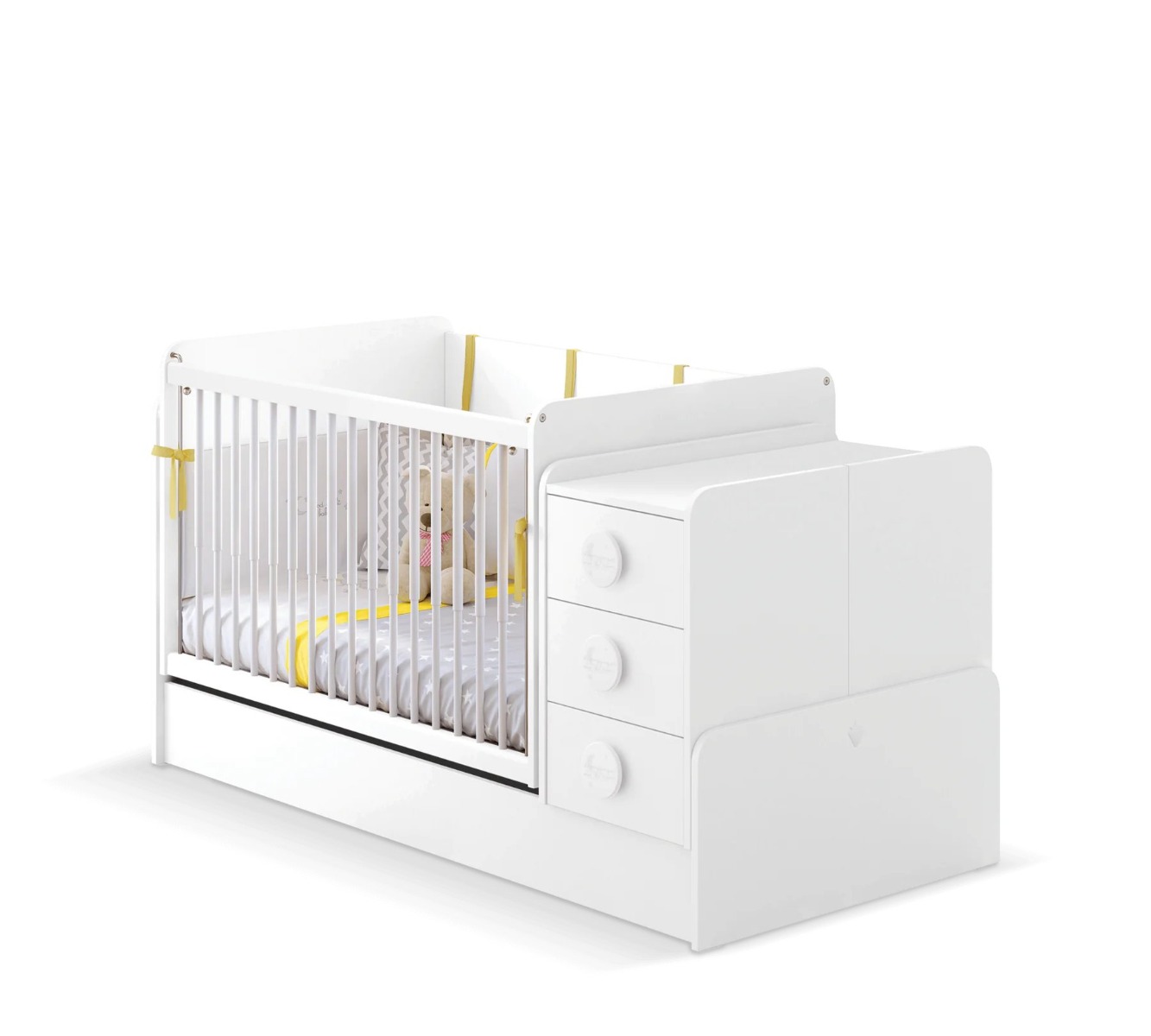 Cilek Baby Cotton Ringatható Kombi Kiságy (70x115-70x160 cm)
