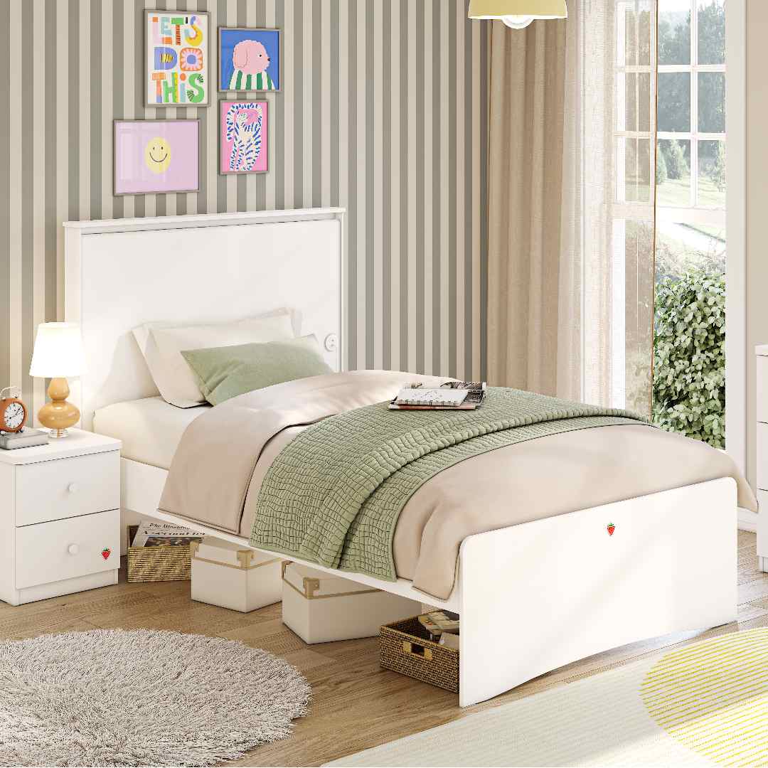 Cilek Varia White Ágy Egyenes Fejtámlával (120x200 cm)