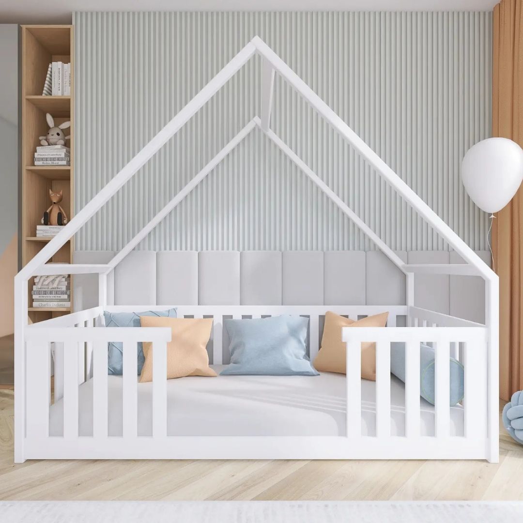 Lano Bee Montessori Házikó Gyerekágy (fehér, 80x180 cm)