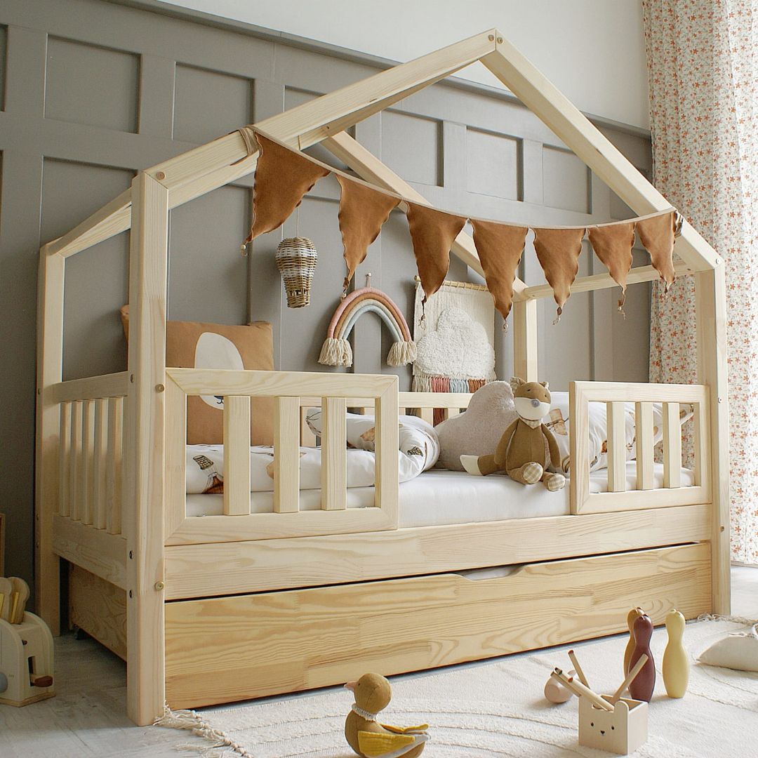 Luloo Housebed Duo Plus Vastag Rácsos Gyerekágy (pótágyazható, több színben, méretben)