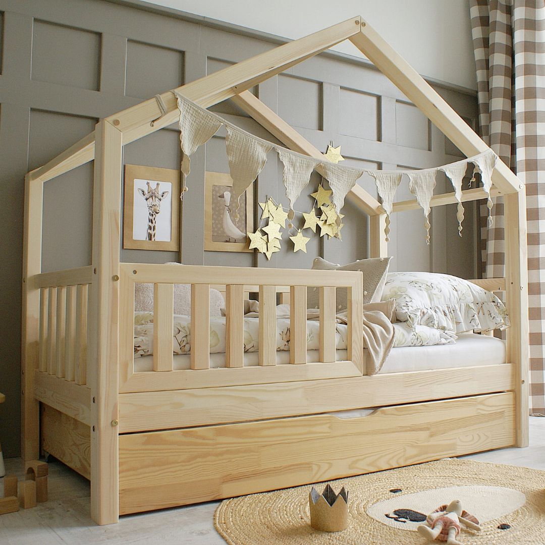 Luloo Housebed Plus Vastag Rácsos Gyerekágy (pótágyazható, több színben, méretben)