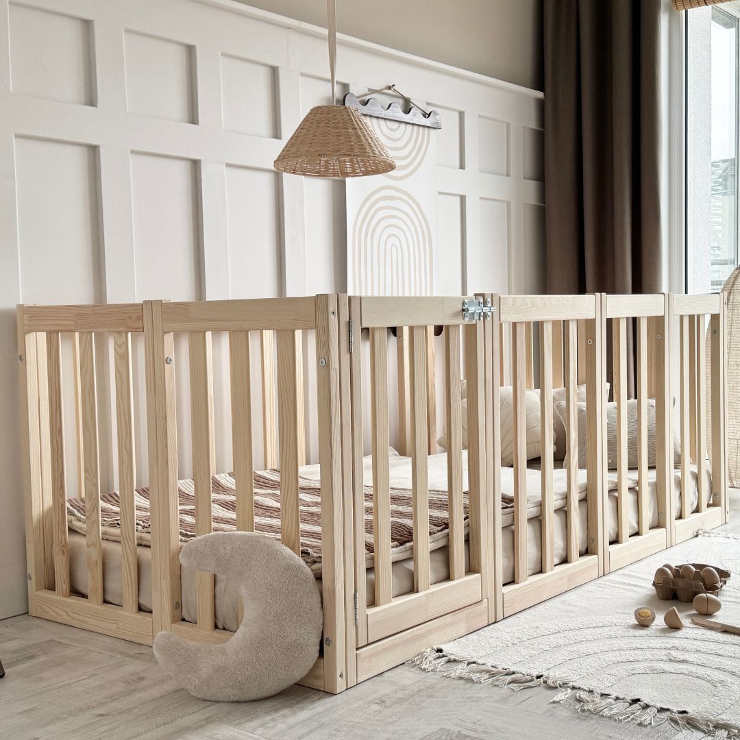 Luloo Modulo Up Natúr Montessori Magas Rácsos Gyerekágy Zárható A
