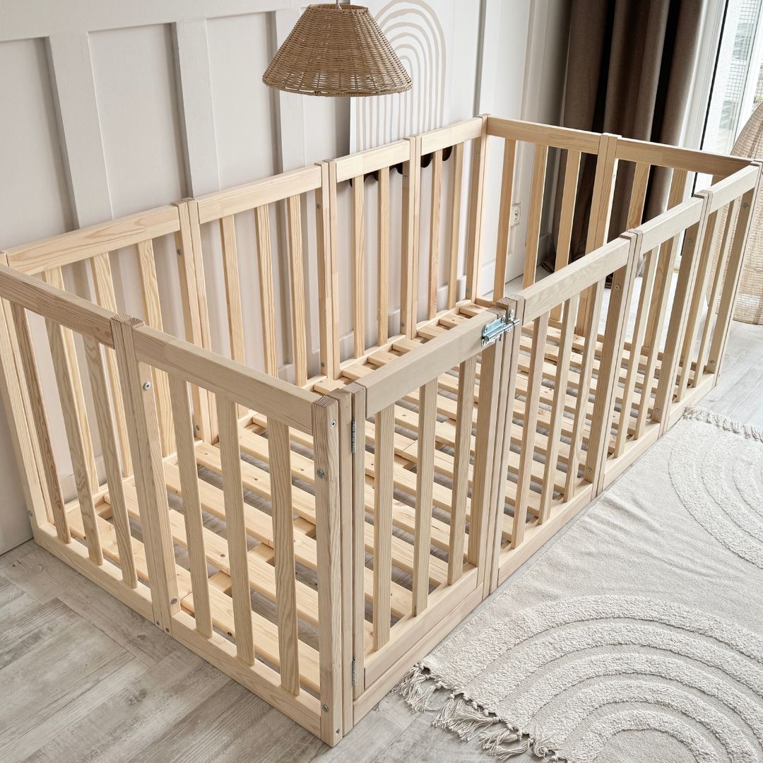 Luloo Modulo Up Natúr Montessori Magas Rácsos Gyerekágy Zárható A