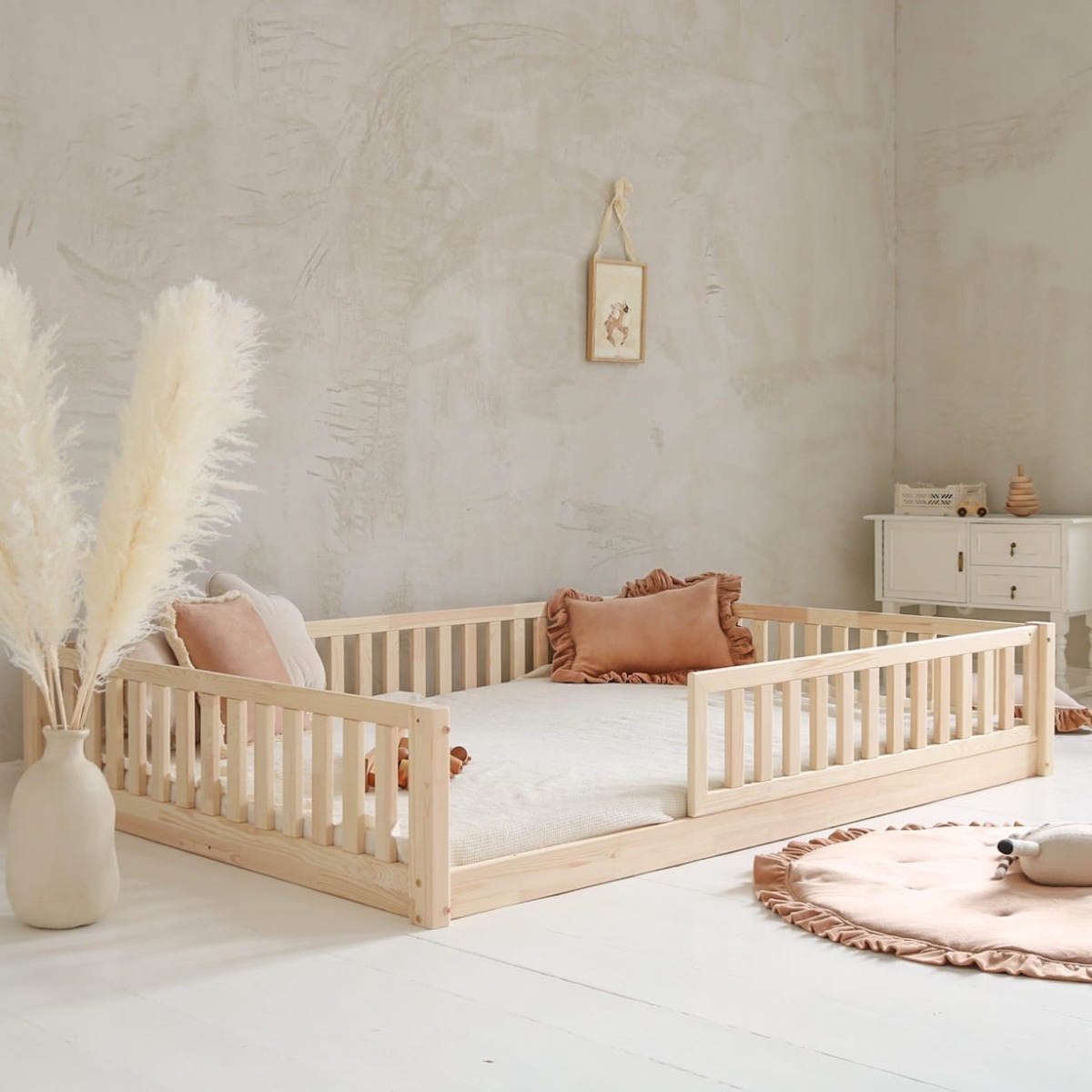 Luloo Basic Love Natúr Montessori Gyerekágy (140x190 cm)