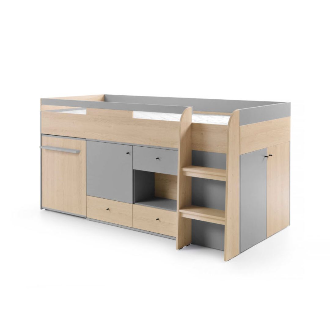 Meblar Oro Félmagas Gyerekágy Beépített Szekrénnyel és Íróasztallal (90x200 cm)