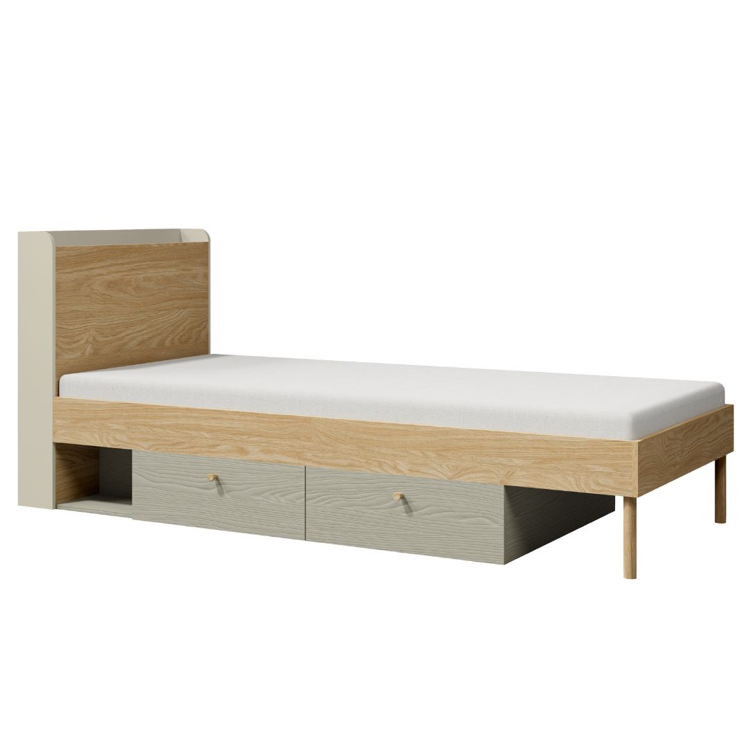 Lurevo Mika Olive Ágyneműtartós Gyerekágy (90x200 cm)