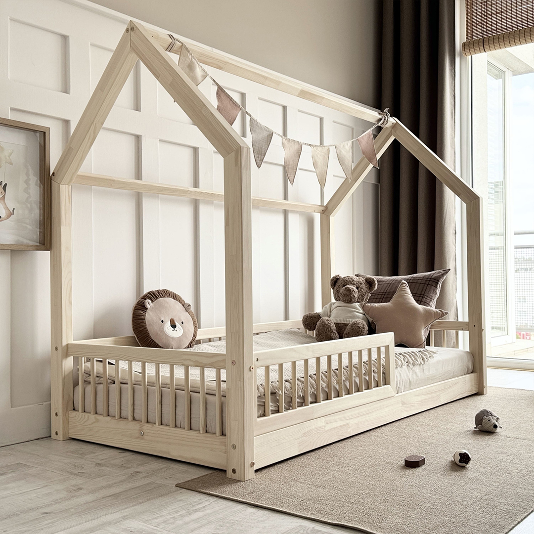 Luloo Pioli Natúr Montessori Házikó Gyerekágy (90x190 cm)