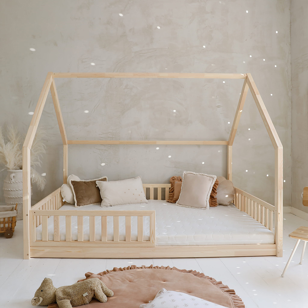 Luloo Bianco Natúr Montessori Házikó Gyerekágy (140x200 cm)