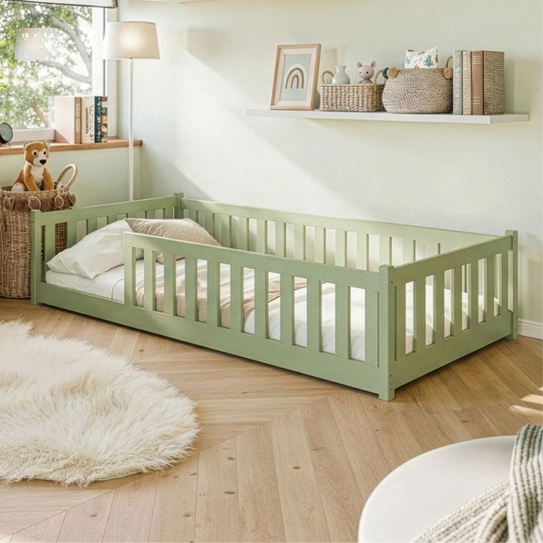 Lano Bella Montessori Gyerekágy (olivazöld, 90x200 cm)