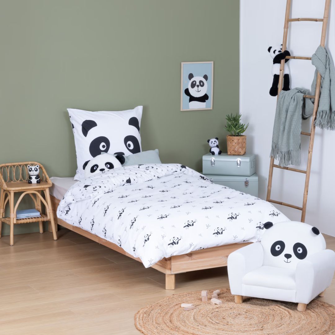 Lullaby Panda Gyerek Ágyneműhuzat Szett (140x200-65x65 cm)