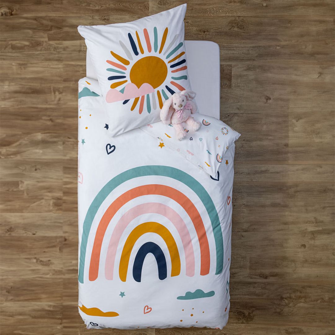 Lullaby Szivárványos Ágyneműhuzat Szett (140x200, 65x65 Cm)